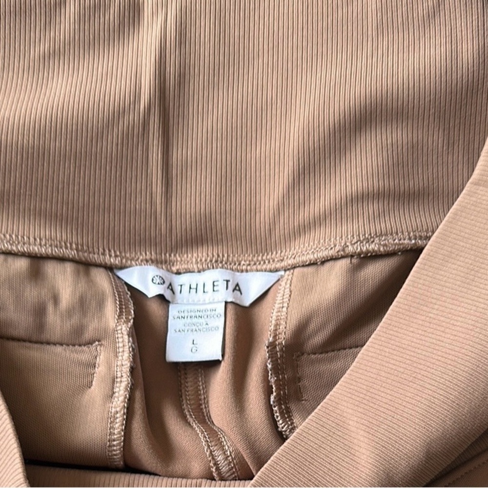 Athleta Brown and White Joggers with Sporty Stripes Size L - Picture 12 of 15